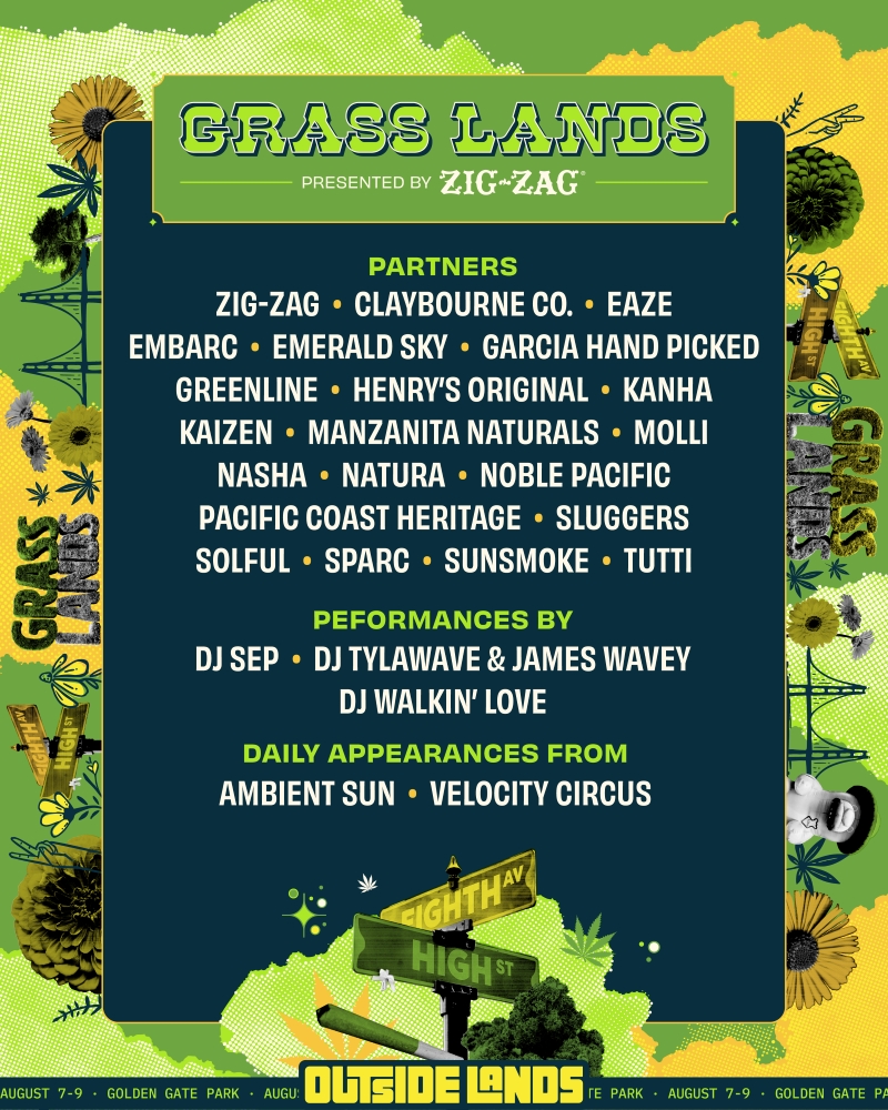 DJ Sep provides your curated cannabis experience at Grass Lands on Saturday, August 8, 2026 in Golden Gate Park. There will be multiple sets with times TBA. Grass Lands is party of Outside Lands and 21+ only. 